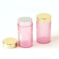 150ml 300ml Givré rose Vitamine Bouteille Emballage En Plastique Doux Gel Conteneur Vide Pilule Capsule Bouteille
