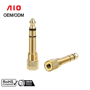 AIO Kingsun chapado en oro 6,35mm 1/4 pulgadas macho a 3,5mm 1/8 pulgadas hembra adaptador de auriculares estéreo conector de Radio - Product Image 2