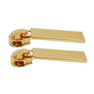 Custom 3 #5 #8 #10 # Logo Rits Pull Hoofd Gold Plating Cam Lock Metalen Rits Slider voor Verkoop