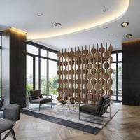 Paravent décoratif en métal sur mesure, séparateur de pièce rotatif en acier inoxydable, séparateur d'espace moderne pour hall d'hôtel, villa