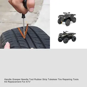 GOOFIT Kit alat perbaikan ban motor T-Handle String colokan karet untuk mobil truk sepeda motor ATV 4 roda Quad RV traktor