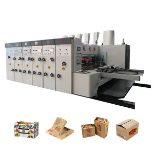 Corrugated Carton 4 Color Automatic Flexo Printing Slotter Machines Slotting Die-Cutter Machine