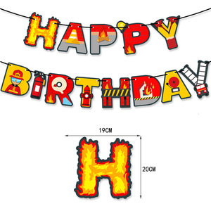 <span class=keywords><strong>Ensemble</strong></span> de décoration sur le thème de la construction et de l'ingénierie pour fête de camion de pompiers, comprenant une bannière et des décorations pour cupcakes, pour les fournitures d'anniversaire des garçons - Product Image 4