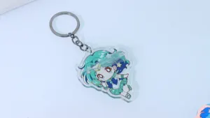 Epoxy Glitter Acrylic Keychain Promotional Gift Printing Anime Holographic Keychains Custom Logo Acrylic Charms