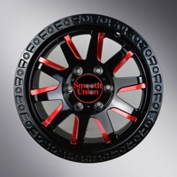 Velg Mobil Off-road Kustom Smooth Union 17-21 Inch 5/6/8 Lubang Finishing Hitam Model F-46 6060-T6 Aluminium