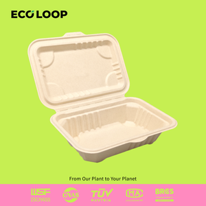 7 "* 4" đa chức năng mía lật container thực phẩm, tự nhiên mía bột giấy, dùng một lần takeout, kết nối lật hộp - Product Image 2