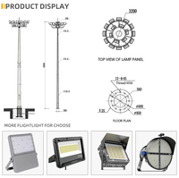 Prix d'usine pulvérisation de poudre galvanisée à chaud personnalisé 15-45 mètres de haut mât léger avec système de levage haut mât lumière
