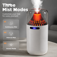 Diffuseur d'arômes flamme nouvelle génération transfrontalier, humidificateur de bureau rechargeable par USB, brumisation à 3 vitesses, silencieux 36 dB, hydratation maison/bureau