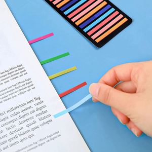12 Marcadores de Página Autoadhesivos Translúcidos de PET, Pestañas Adhesivas de Colores, Tiras Resaltadoras, Banderas para Libros, Notas Adhesivas - Product Image 4