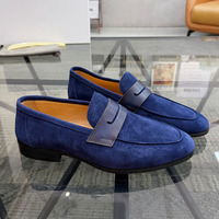 Nouveauté : Mocassins Penny en daim de vache véritable pour hommes, style vintage Old Money, chaussures décontractées pour affaires