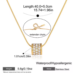 Elegant Fashion Gold <b>Chain</b> Necklace Jewelry Dainty Tiny Charm Women Choker Pendant Necklace 18K Gold Plated 316L Stainless - Product Image 5