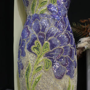 Vestido de Noche Lsz511 de Alta Gama, Color Fucsia Morado, Estilo Sirena, con Lentejuelas de Lujo, para Mujer, Ideal para Bodas, Fiestas y Graduaciones, Marca Jancember - Product Image 4