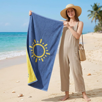 Custom Eco-Friendly Luxury 100% Cotton Yarn-Dyed Jacquard Beach Towel 450-550GSM 70x140-90x180cm Low MOQ 100pcs Bath Spa Hotel