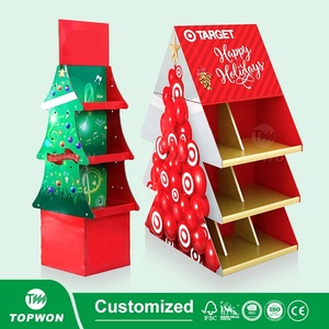 Nuevo diseño personalizado de publicidad de venta al por menor soporte de exhibición de piso de cartón soporte de exhibición de cartón de publicidad de Navidad - Product Image 3