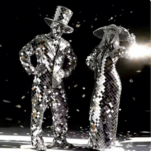 Costume de danse avec miroir en verre LED Efun, avec casque boule disco, <span class=keywords><strong>tenue</strong></span> sexy pour <span class=keywords><strong>femme</strong></span> - Product Image 1