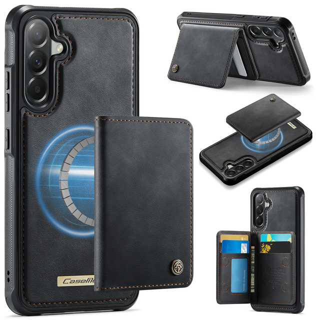 Denior OEM/ODM PU Leather Shockproof Phone Case with Built-in Magnetic Ring Compatible with A57/A56/A55/A54/A17/A16/15/A14Series