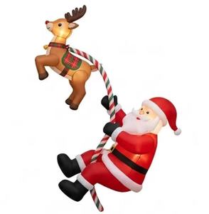 High Quality Inflatable Santa Claus with Internal LED <b>Lights</b> Waterproof Polyester Christmas Decoration - Product Image 2