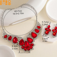 Parure de bijoux brillante 10 couleurs Europe et Amérique, collier et boucles d'oreilles en strass pour femme, idéal pour mariage, fête, concours, cadeau, en stock