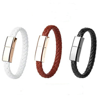 Cables de Pulsera de Cuero USB para Cargar el Teléfono, Pulseras Personalizadas al por Mayor