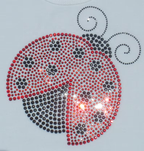 Transferencia Termoadhesiva de Mariquita Negra/Roja con Pedrería - Aplique Termofijable de Mariquita, Diseños de Animales para Prendas de Vestir - Product Image 2