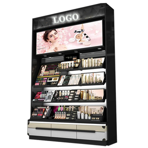 Soporte de exhibición de madera negra mate para tienda de maquillaje, elegante soporte de exhibición de cosméticos para tienda al por menor - Product Image 1