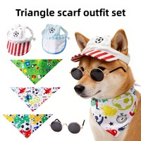 Ensemble d'accessoires pour animaux de compagnie en polyester écologique, thème football 2026, très demandé : chapeau, bandana, lunettes de soleil réglables pour chats et chiens, idéal pour les fêtes