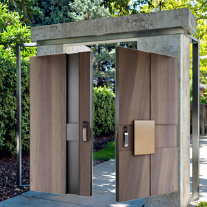 Zs Tùy Chỉnh Hiện Đại Chống Trộm Nhôm & Thép Trục Lối Vào Ngoài Trời Sử Dụng Bên Ngoài Cho Biệt Thự Chính Phía Trước An Ninh Nhập Cửa - Product Image 3