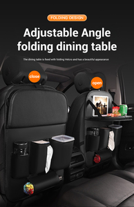โต๊ะรับประทานอาหารสไตล์แขวนอเนกประสงค์กระเป๋าเบาะรถกระเป๋าหลังเบาะหนังการ์ตูนเก็บของสำหรับเด็กเดินทาง - Product Image 6