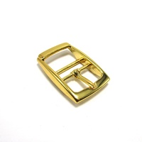 Boucle de ceinture à double barre en alliage de zinc plaqué or de 20mm pour collier-étanche et durable pour chevaux/chiens/chats