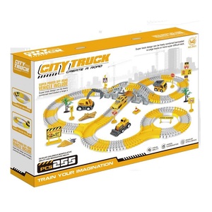 255 pièces, pistes de <span class=keywords><strong>course</strong></span> de construction de véhicules, éducation, bricolage, assemblage de pistes de voitures avec voiture électrique d'ingénierie, pistes de voitures pour <span class=keywords><strong>jouets</strong></span> d'enfants - Product Image 1