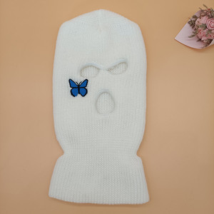 Benutzer definierte rosa gestrickte Drei-Loch-Skimask Winter 3-Loch mit Stickerei Sturmhaube - Product Image 3