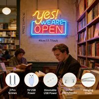 Letrero Luminoso LED de Neón Acrílico con USB, Regulable, IP65, para Pared, Decoración para Hogar, Bar, Tienda, Fiesta, Boda, Club, con la Frase 'Yes We Are Open'