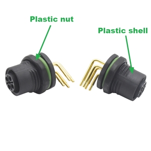 Kết nối không thấm nước Thông Tư công nghiệp điện Angled bảng điều chỉnh gắn vách ngăn nữ ổ cắm M12 kết nối <span class=keywords><strong>4</strong></span> pin S mã - Product Image 2