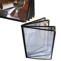Protège-menus de restaurant Yimi durables en PU+PVC, 4 pages, 8 vues, avec intérieurs en vinyle transparent, compatibles avec le format de papier 8,5x11