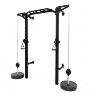 Rack de potencia plegable de pared con cable cruzado, equipo multifunción de acero inoxidable para gimnasio en casa, para ejercicios de brazos y pecho