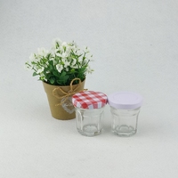 Mini pot à bonbons hexagonal en verre, capacité 40ml 25ml, avec couvercle en fer blanc, pour le stockage domestique, les boissons et le miel
