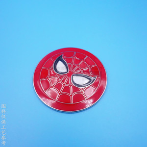 Autocollant logo Spider-Man en métal, alliage de zinc, circulaire, auto-adhésif, pour sacs, sacs à main, vêtements - Product Image 1