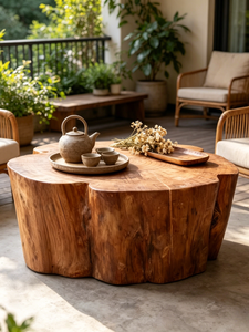 <span class=keywords><strong>Tavolino</strong></span> da Caffè in <span class=keywords><strong>Legno</strong></span> Massello Stile Zen Wabi-sabi Mid-century, Sgabello/Tronco in <span class=keywords><strong>Legno</strong></span> Creativo a Forma Naturale Ispirato agli Alberi per Ville - Product Image 5