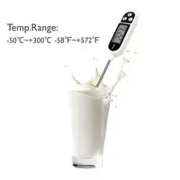 Termometer Digital Xinshiheng Tahan Air, Bacaan Instan, Probe untuk BBQ, Daging, Air, Susu, dengan Gagang, Rentang -50~300, Akurasi 0.1°C, C/F