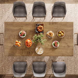 Maison traditionnelle salle à manger intérieure Table rectangulaire panneau en bois pur haut chambre café rectangulaire intérieur meubles de salle à manger - Product Image 4