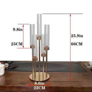 <span class=keywords><strong>Precio</strong></span> al por mayor 5/6 brazos portavelas de oro centros de mesa para decoración de velas de mesa de boda - Product Image 3