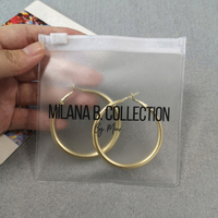 Sacs à fermeture éclair givrés réutilisables avec logo imprimé personnalisé, vente en gros de petits sacs en PVC à fermeture éclair pour l'emballage de bijoux