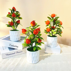Juego de Bonsái de Frutas Artificiales del Fabricante, 7 Piezas, Decoración en Maceta de Plástico para Escritorios - Product Image 2