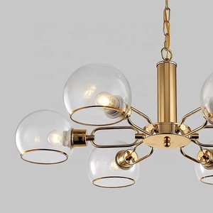 Nordique postmoderne salon plafonnier personnalité créative Simple Art Restaurant lumière verre magique haricot chambre lustre - Product Image 3
