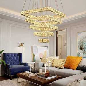 Modern Led Pendant <b>Light</b> Simple Living Room Lighting square Crystal Luxury <b>Chandelier</b> - Product Image 3