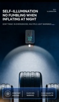 Nouveau Compresseur d'Air Portable 12V Jinze SF-010 avec Manomètre Numérique, Gonflage Rapide, Matériau ABS, Lumière d'Urgence pour Pneus