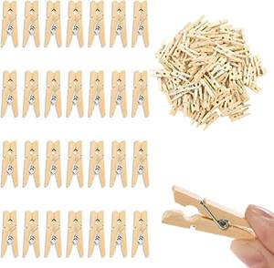 Pinzas para la ropa de lavandería para el hogar con mini clavija de madera natural con logotipo personalizado completo - Product Image 4