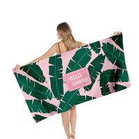 Serviette de plage personnalisée avec impression de tortue de mer, de baleine et de vagues, avec sac de rangement, sans sable, séchage rapide, grande serviette de bain à thème animal marin