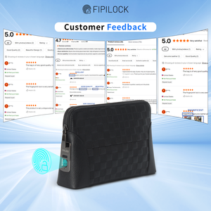 Bolso de Mano de Lujo de Cuero para Hombre con Cierre de Huella Dactilar Personalizado, Cartera de Mano Antirrobo al Por Mayor para Negocios - Product Image 2