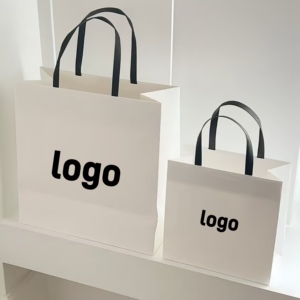 Sacs cadeaux en papier marbré de luxe en gros, avec logo personnalisé imprimé, en matériau kraft premium avec poignée en kraft - Product Image 1